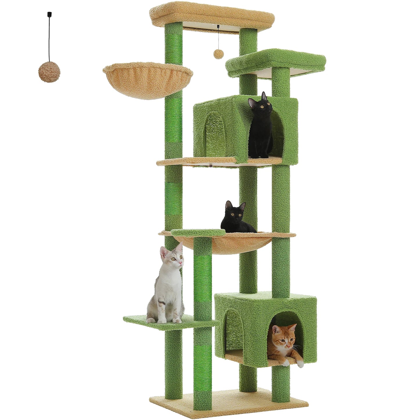 PAWZ Road Tall Cat Tree For Indoor Cats Multi Level Plush Condo With Scratching Posts Perches Caves Durable 180cm