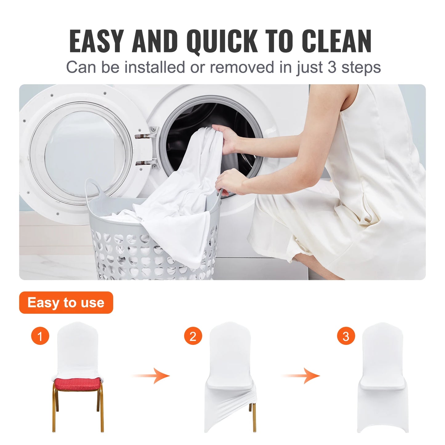 SucceBuy Stretch Spandex Chair Covers Universal Fitted Slipcovers