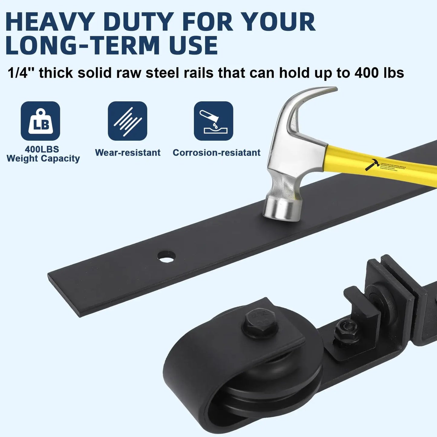 Twister.CK Heavy-Duty Bi-Folding Sliding Barn Door Hardware Kit