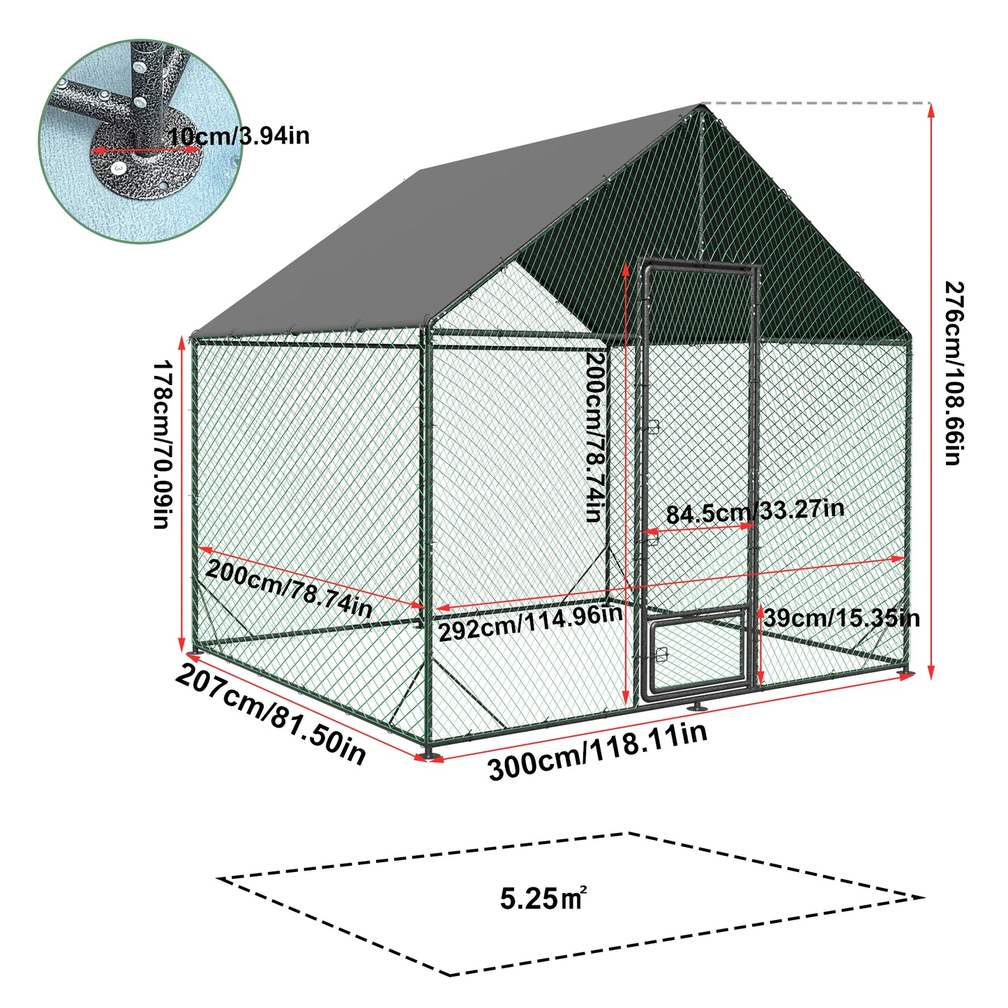 BINGOPAW Heavy-Duty Metal Chicken Coop With Cover And Netting