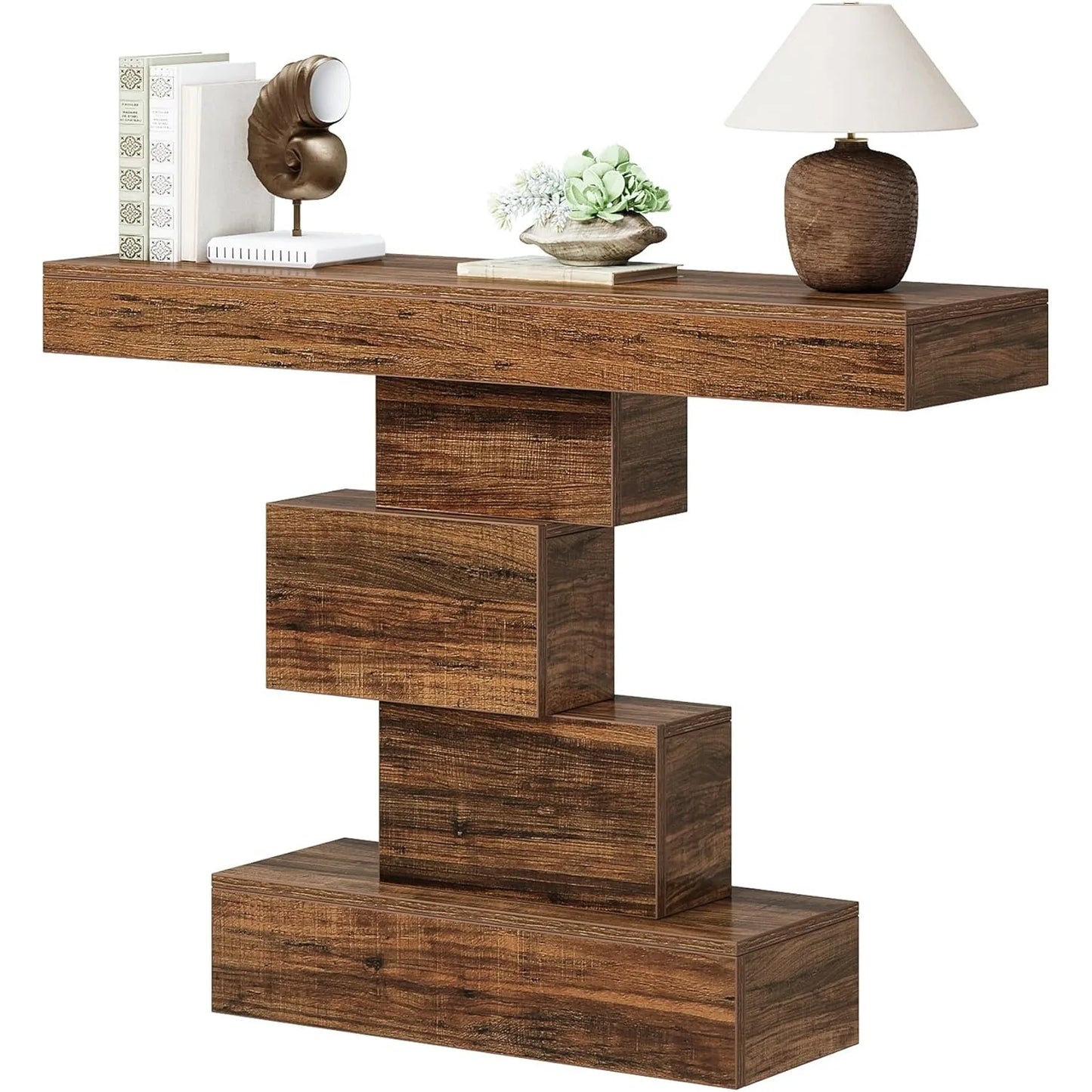 LITTLE TREE Farmhouse Narrow Wood Console Table for Living Room