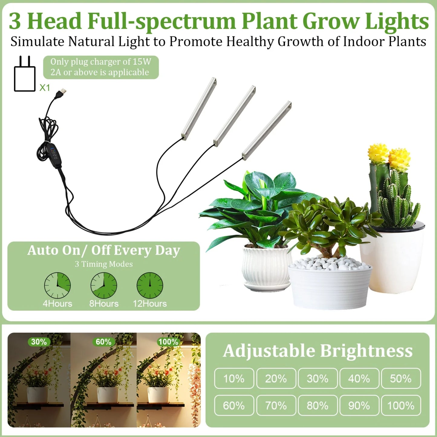 Tree Shaped Indoor Metal Plant Stand With Grow Lights