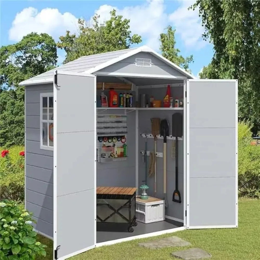 Outdoor Resin Storage Shed With Floor And Lockable Door