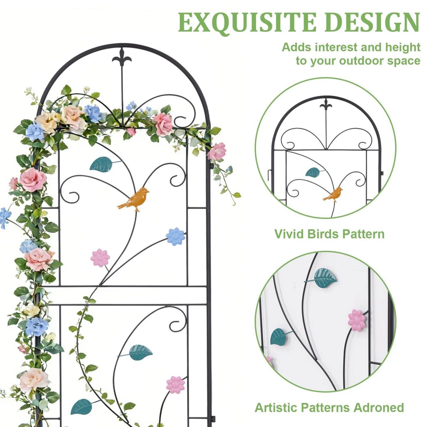 Garden Trellis For Climbing Plants Rustproof Metal Support Frame