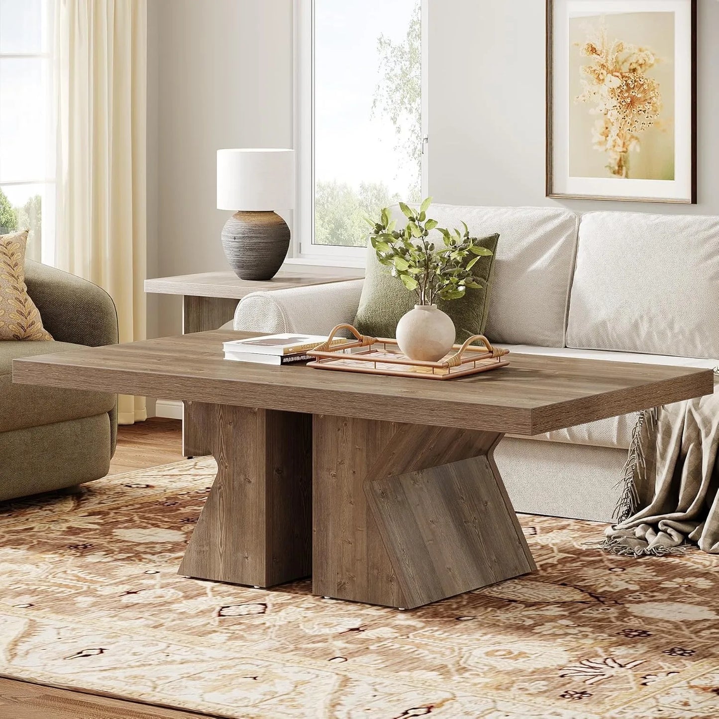 Little Tree Farmhouse Wood Look Coffee Table