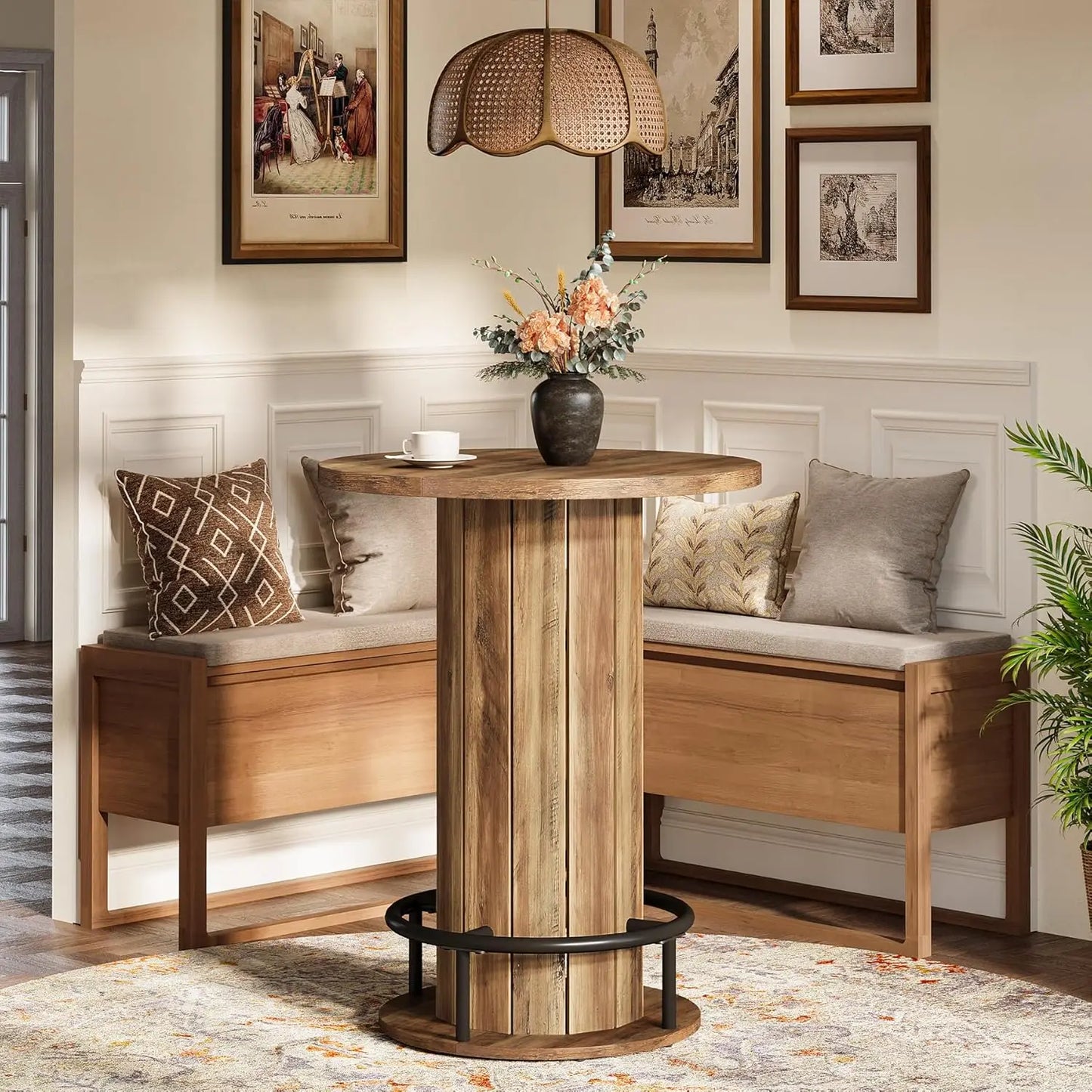 LITTLE TREE Round Dining Table For Small Spaces For Two