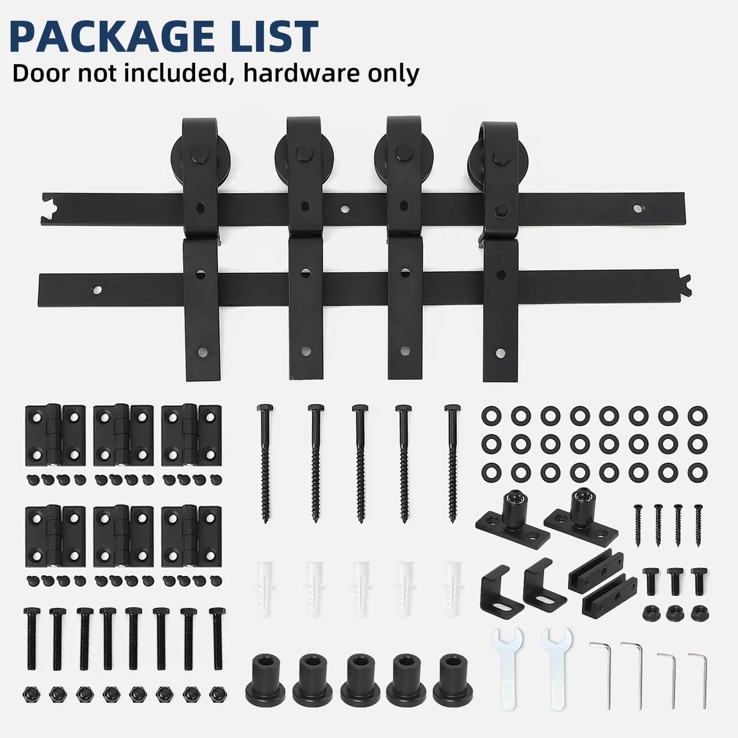 Twister.CK Heavy-Duty Bi-Folding Sliding Barn Door Hardware Kit