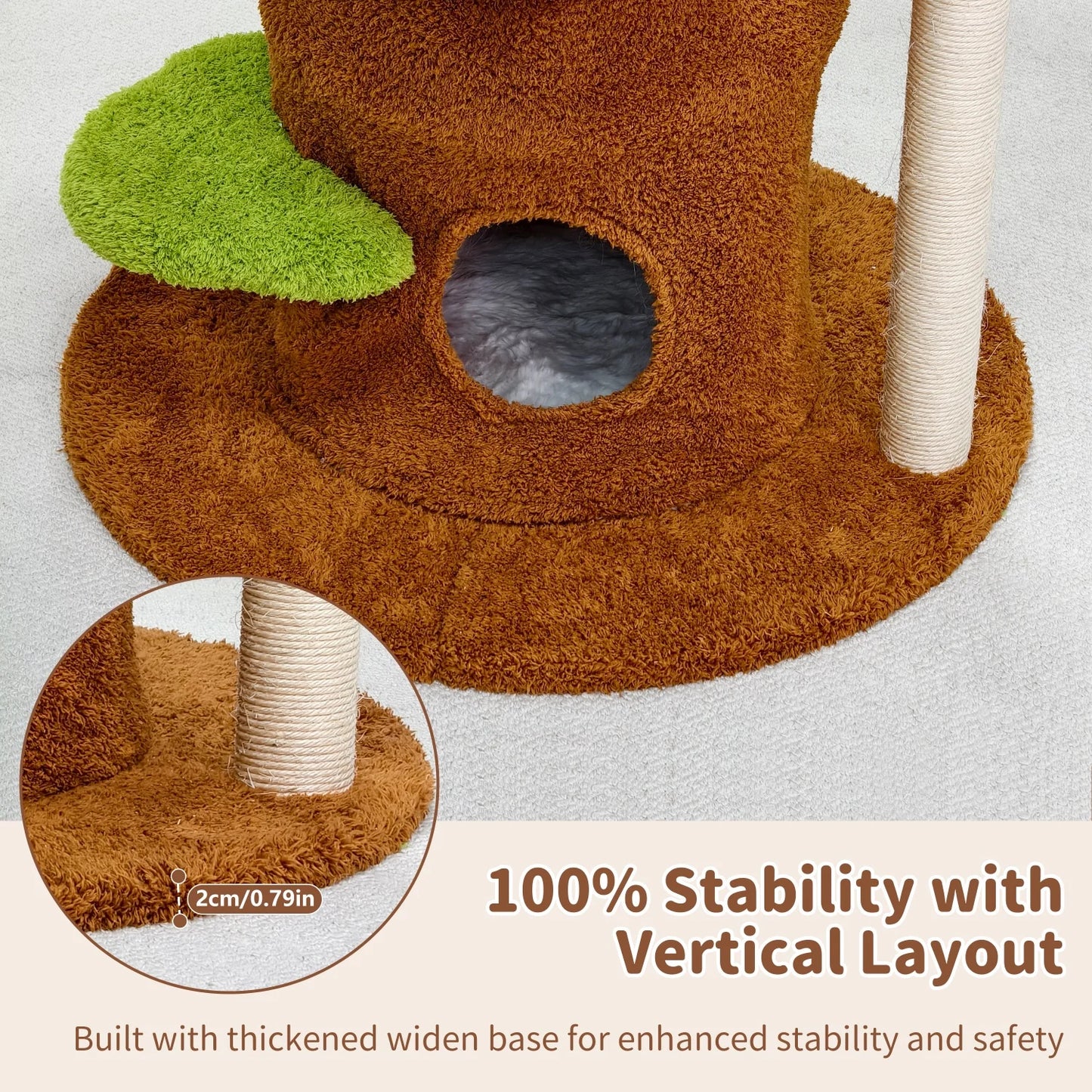 BINGOPAW Heavy Duty Cat Tree With Plush Cave