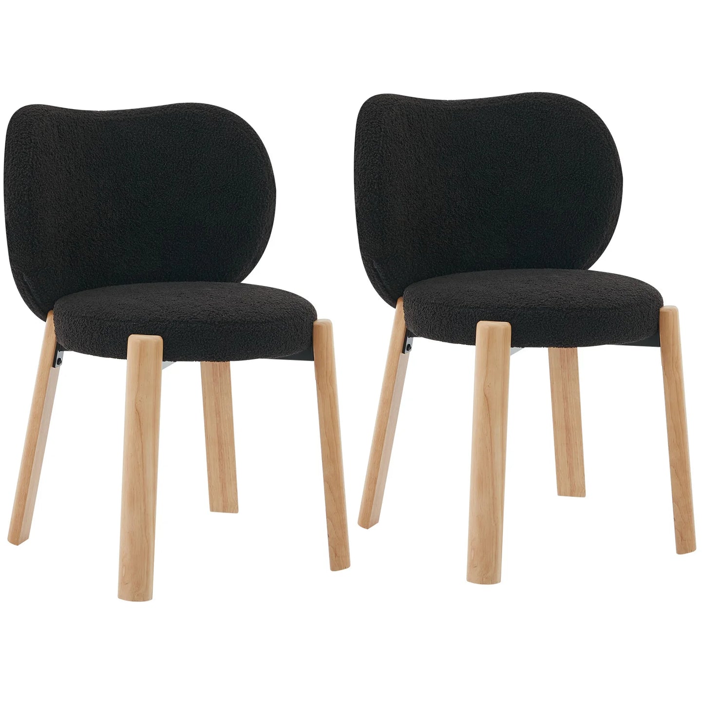 HiMISSC Premium Mid Century Modern Lounge Chairs With Beech Wood Frame And Padded Heart Back For Living Room And Bedroom