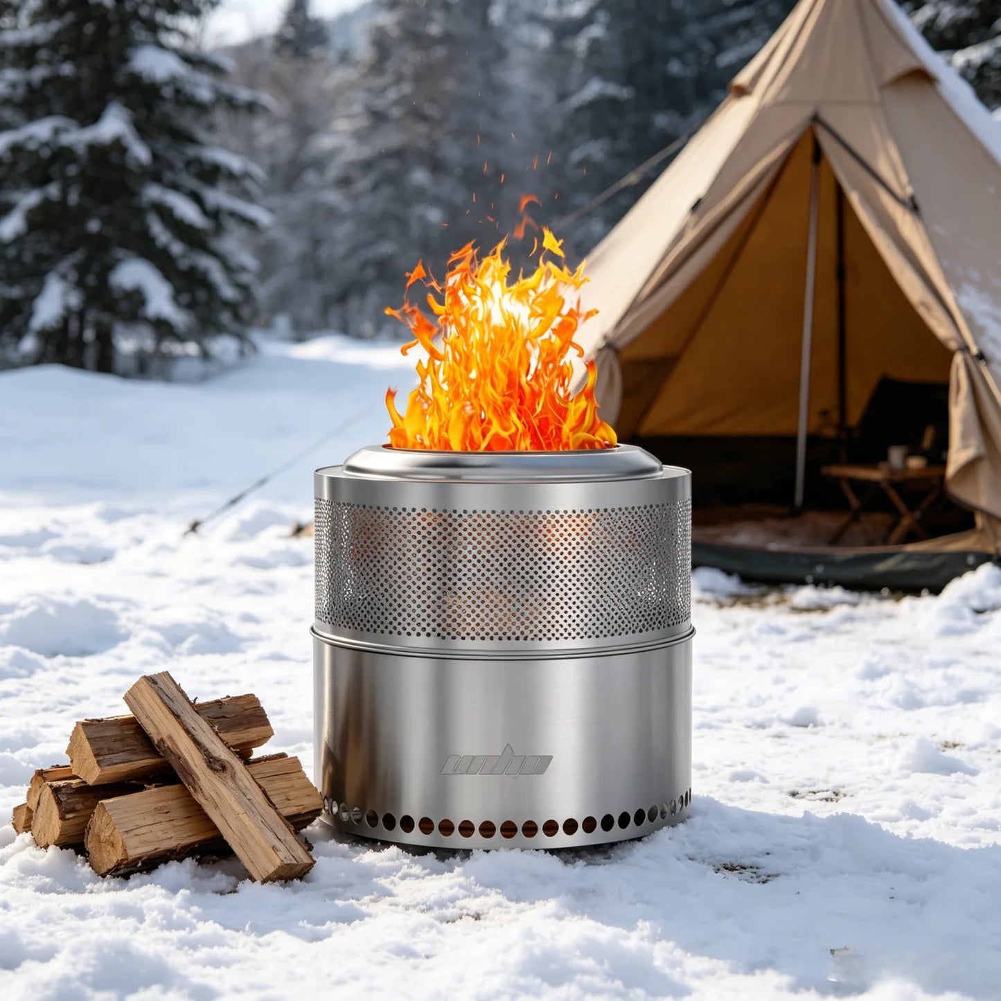Smokeless Fire Pit with Bag Portable Stainless Steel Wood Burner