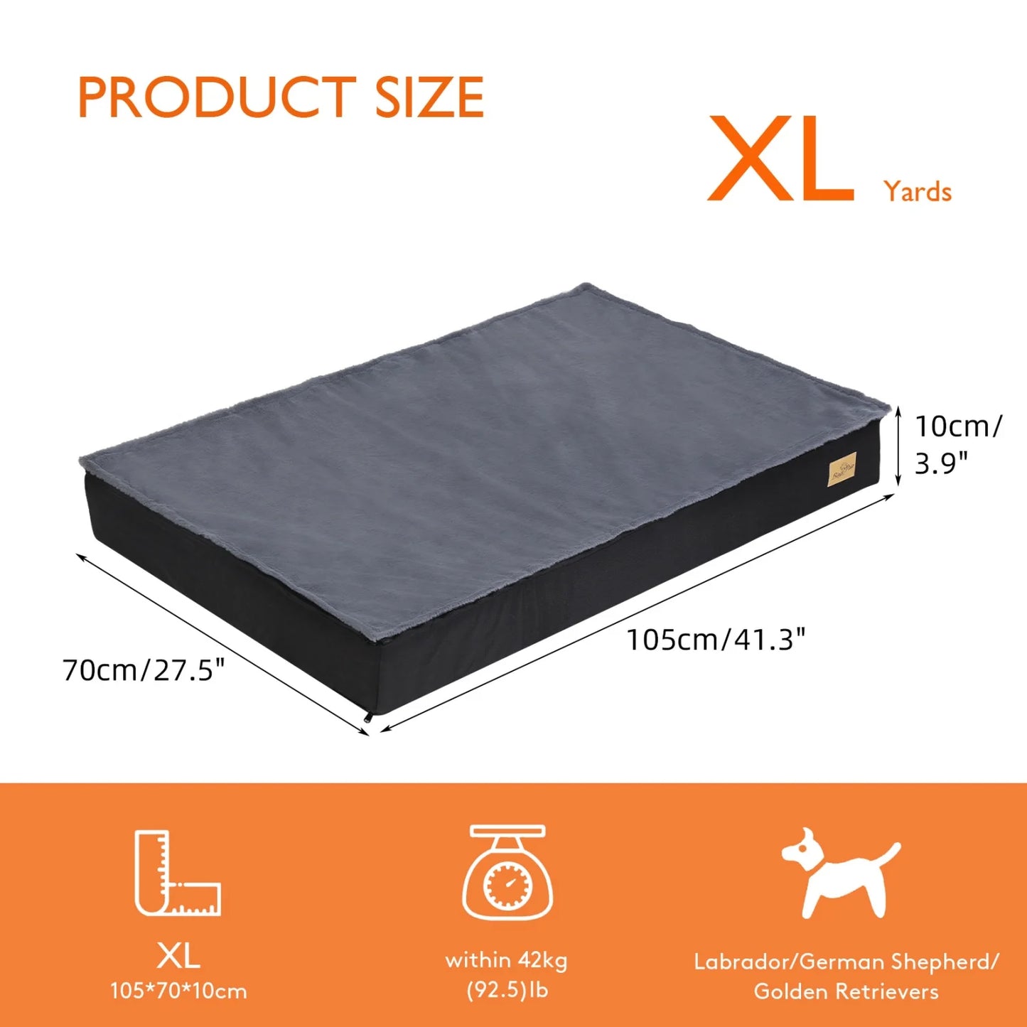 BINGOPAW Orthopedic Dog Bed For Large Dogs With Removable Cover