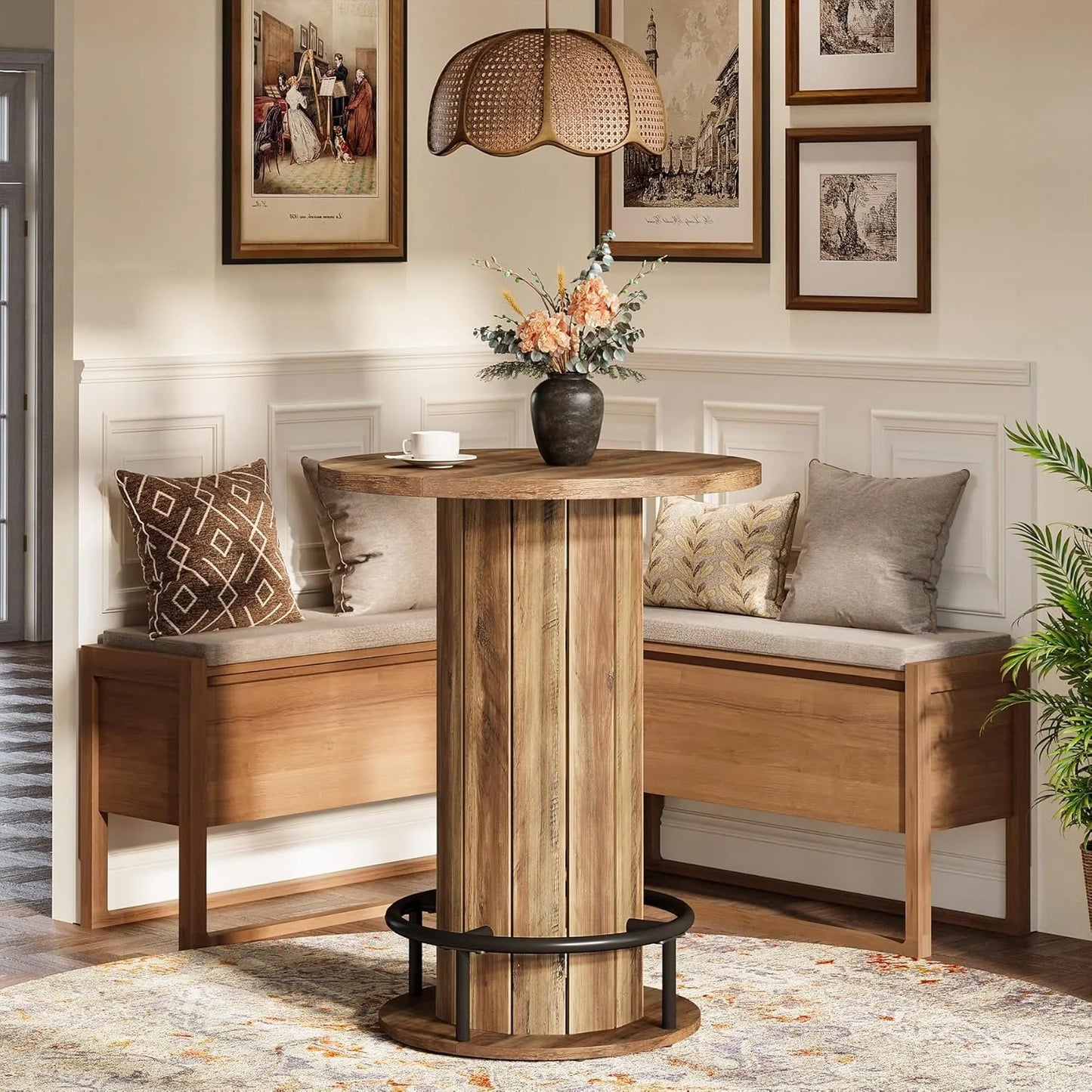 LITTLE TREE Round Dining Table For Small Spaces For Two