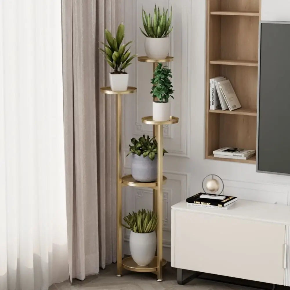 Tiered Plant Stand Indoor 5 Tier Metal Corner Planter With Anti Slip Feet By TWISTER.CK For Home Office Decor