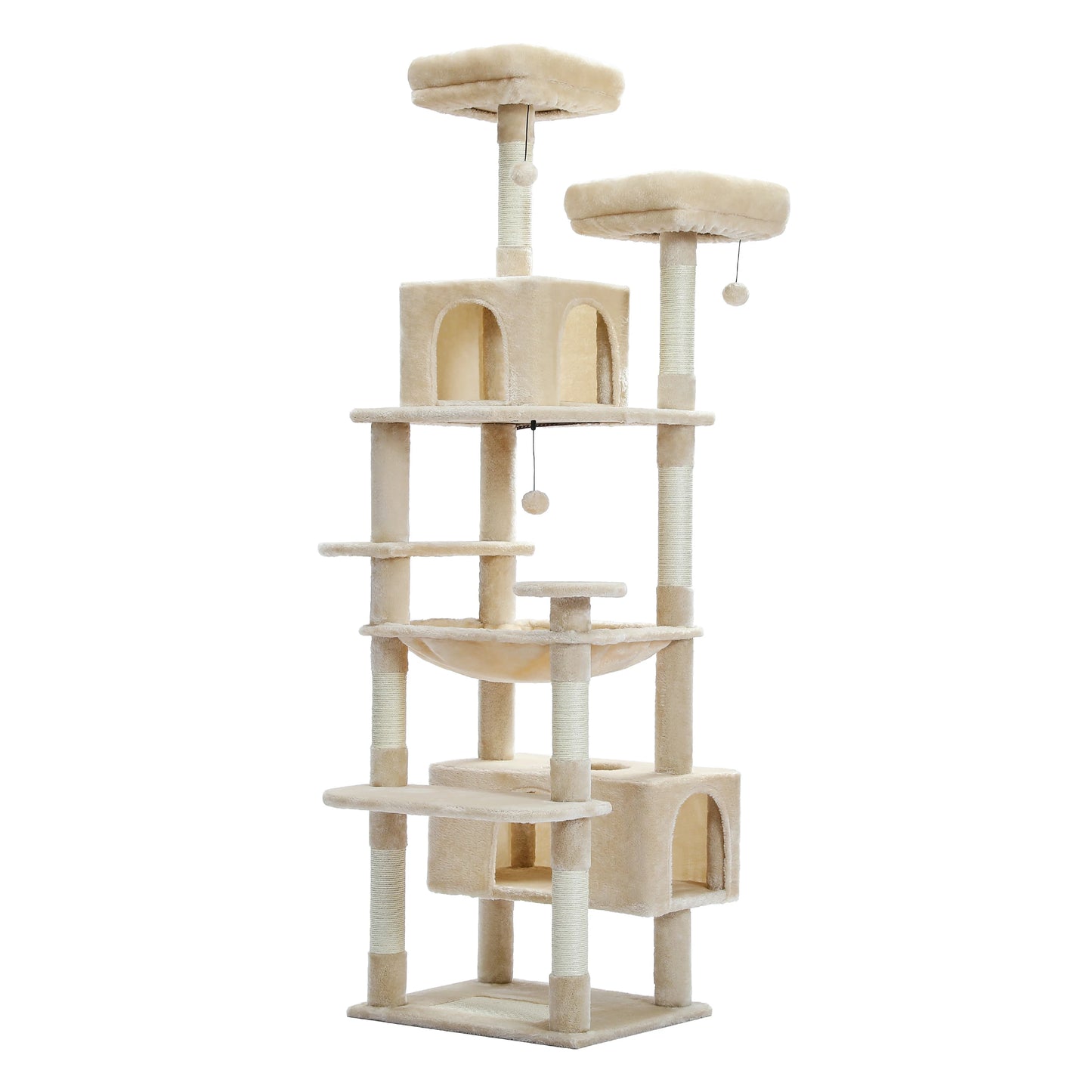 PAWZ Road Tall Cat Tree For Indoor Cats Multi Level Plush Condo With Scratching Posts Perches Caves Durable 180cm