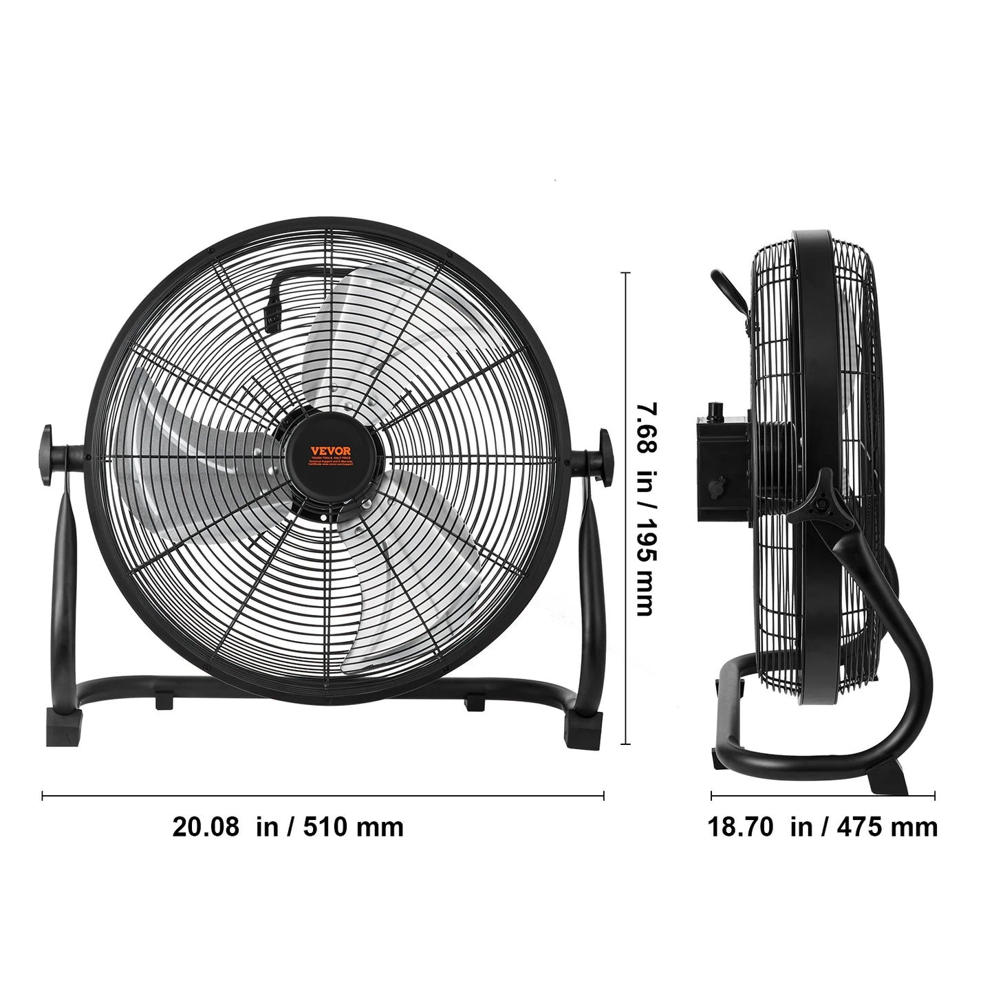 SucceBuy Cordless Fan 12 Inch Portable High Velocity Rechargeable 15600mAh With Pivoting Head For Industrial Workshops