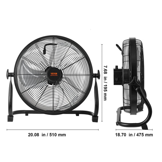 SucceBuy Cordless Fan 12 Inch Portable High Velocity Rechargeable 15600mAh With Pivoting Head For Industrial Workshops