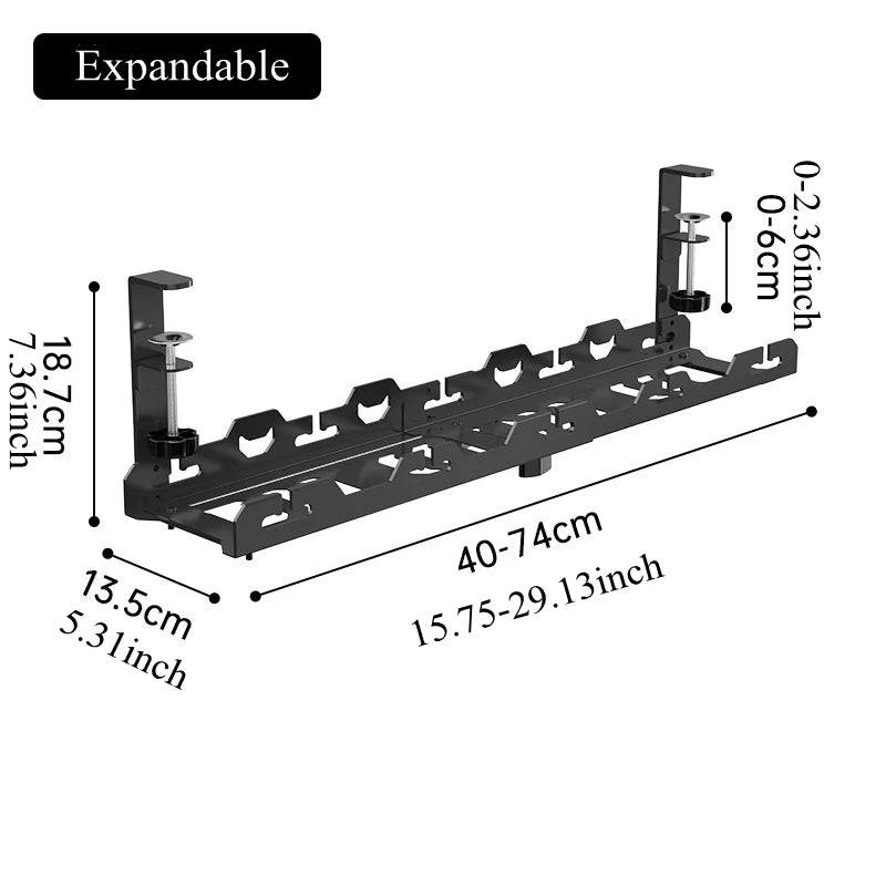 BEISHI Telescopic Under Table Cable Management Tray Organizer