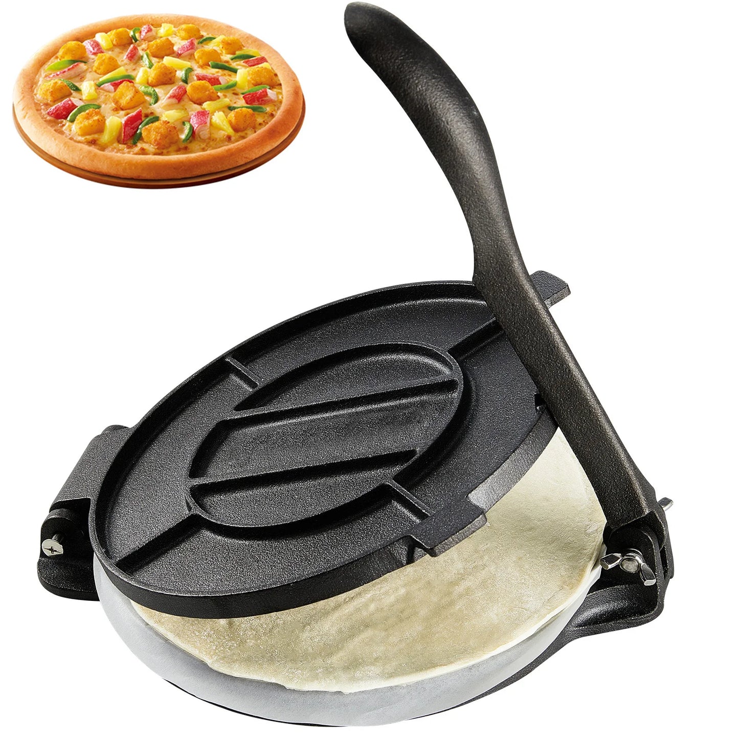 VEVOR Cast Iron Tortilla Press Heavy Duty Dough Maker for Flour Tortillas
