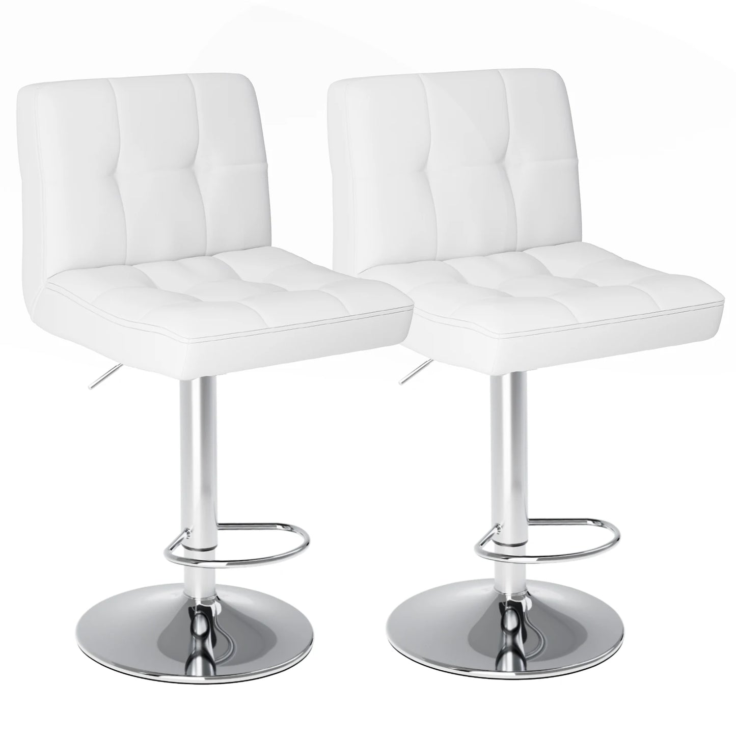 JHK PU Leather Bar Stools Set of 2 Counterheight Pro