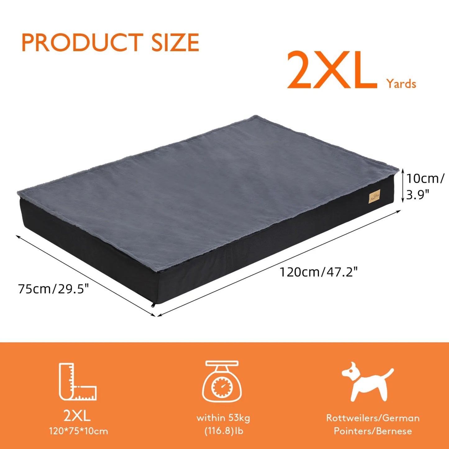 BINGOPAW Orthopedic Dog Bed For Large Dogs With Removable Cover