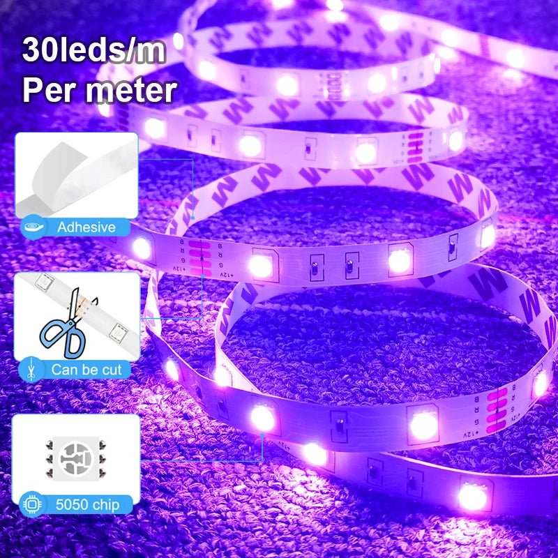 RGB LED Strip Lights 5050 With Bluetooth App Control 12V