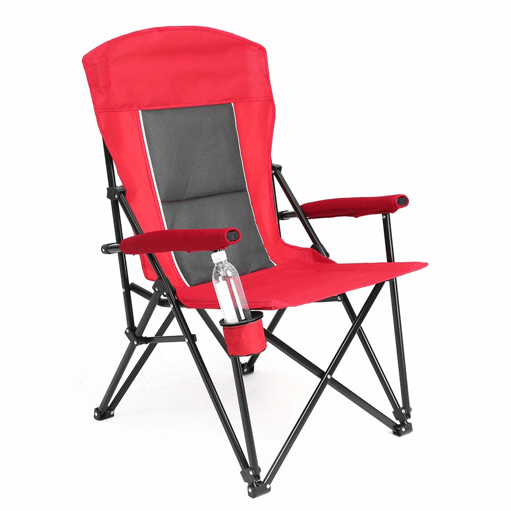 TwisterCK Outdoor Camping Chair Portable Folding Moon Chair With Armrests Drink Holder Backrest For Fishing