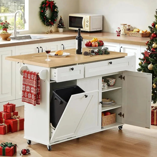 Rolling Kitchen Island With Power Outlet Drop Leaf Spice Rack