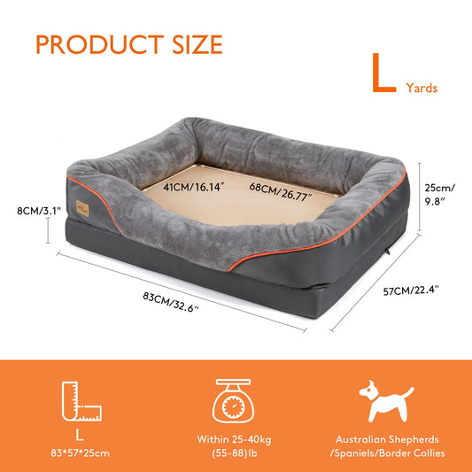 BINGOPAW Large Dog Bed Removable Washable Cover Waterproof