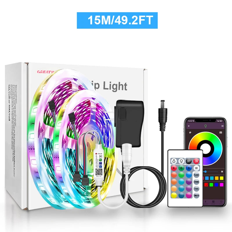 RGB LED Strip Lights 5050 With Bluetooth App Control 12V