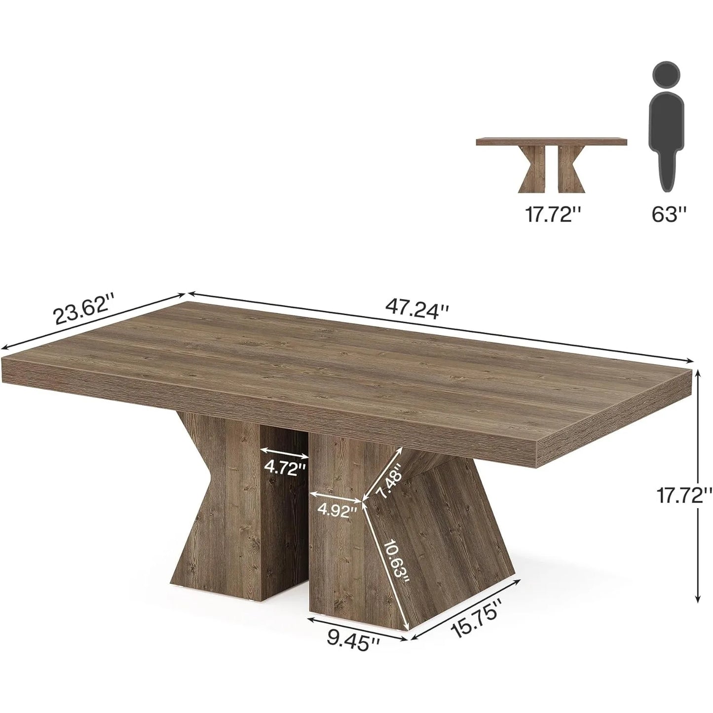 Little Tree Farmhouse Wood Look Coffee Table