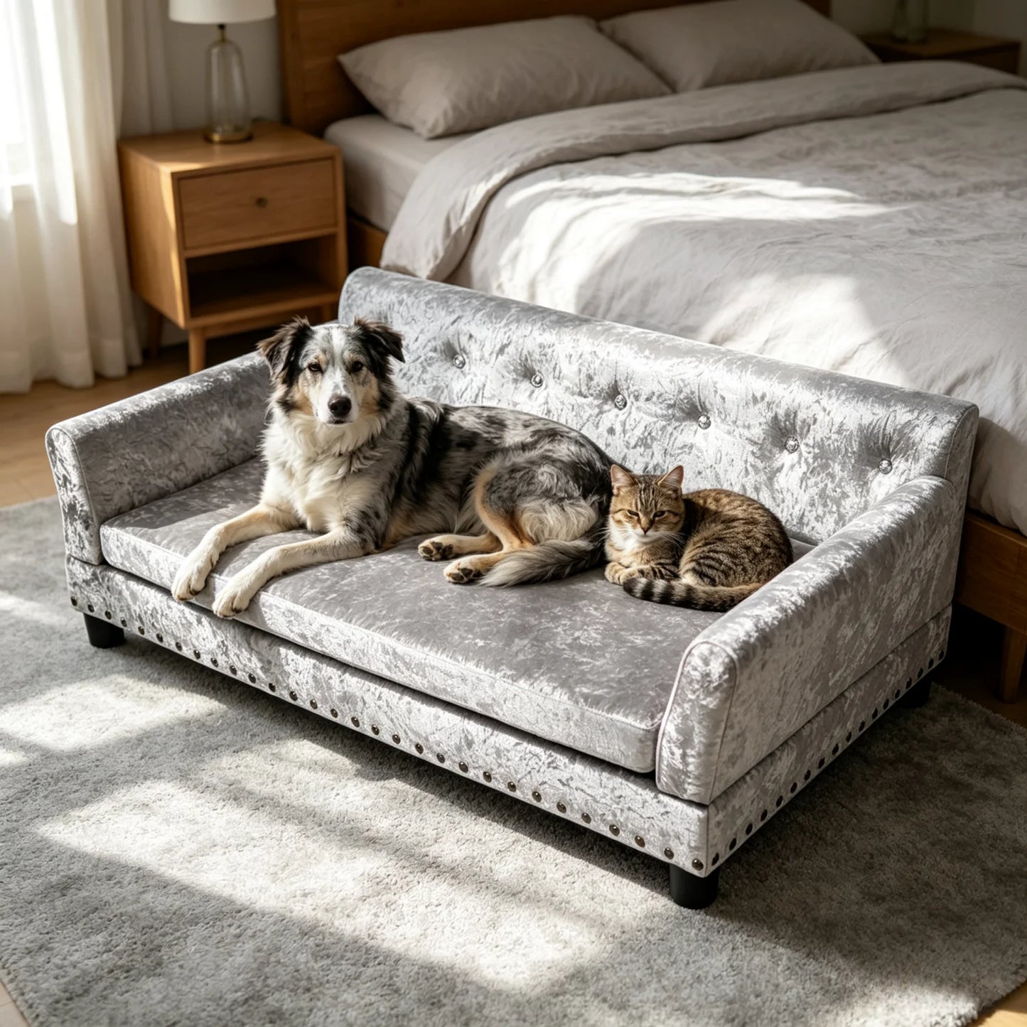 BINGOPAW CN Elevated Dog Sofa Bed With Removable Sponge Cushion
